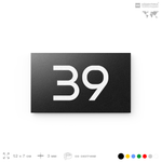 Табличка с номером 39 на дверь квартиры, для офиса, кабинета, аудитории, склада, черная 120х70 мм, Айдентика Технолоджи