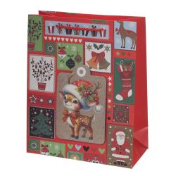 GAEM Пакет подарочный M (бумага 210г/м2, блок 12шт), L26 W12 H32 см, 4в.