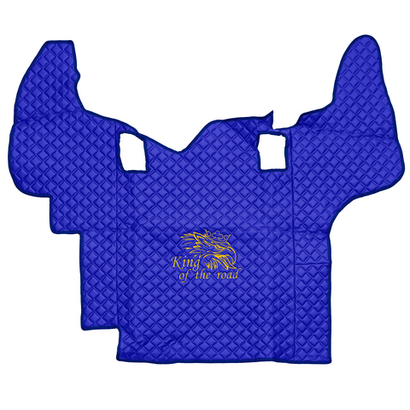 Ковры SCANIA 5 серии Р (автомат) (экокожа, синий, синий кант, желтая вышивка)