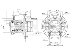Ступица задняя (с ABS) UNIO HUB-20224