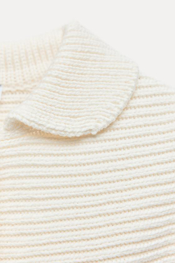 ZARA КАРДИГАН КРУПНОЙ ВЯЗКИ С КРУГЛЫМ ВОРОТНИКОМ, ЭКРЮ