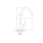 Смеситель для кухни 35к HB70074 HAIBA высокий пов излив,б/отв боковая п/гайку