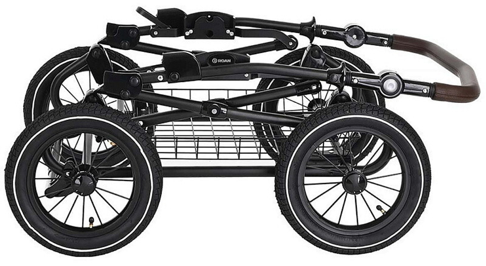 Детская коляска Roan Bass Next Classic d12 3 в 1 с автокреслом Tutis Elo Lux EduSky Black RCL265/1 Raisin Mood