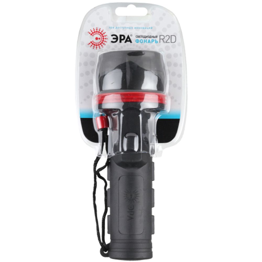 Светодиодный фонарь ЭРА R2D ручной на батарейках резина
