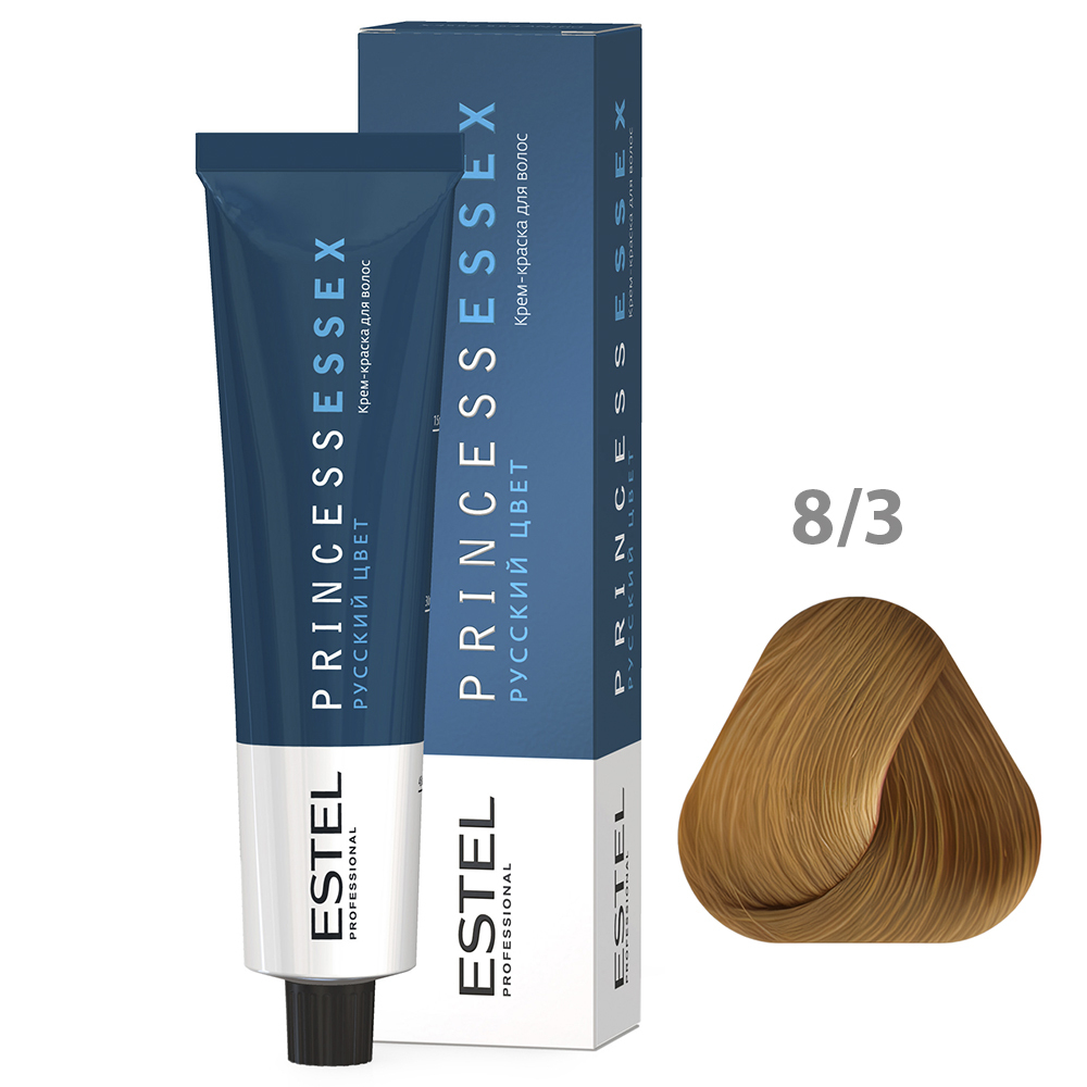 ESTEL PRINCESS ESSEX Крем-краска для волос, 8/3 светло-русый золотистый/ янтарный, 60 мл