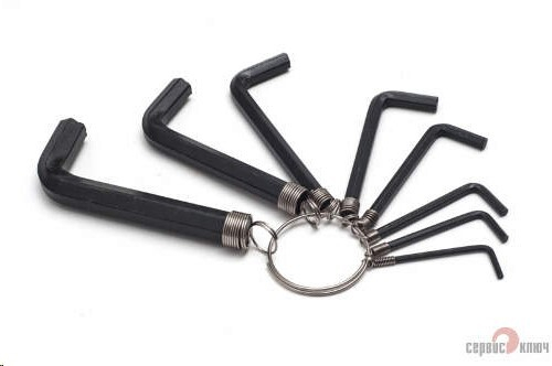 Набор шестигранников (8 предм.) корот. (2,0-10 мм) на кольце (Сервис Ключ)