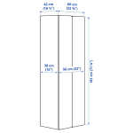 Шкаф - PLATSA/ SMÅSTAD / SMАSTAD  IKEA/ ПЛАТСА/СМОСТАД  ИКЕА, 60х42х181 см, белый/серый
