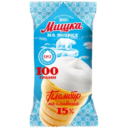 Мороженое Мишка на полюсе Пломбир на сливках 100 гр