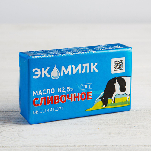 Масло сливочное "Экомилк" с коровкой 82,5% -180 гр