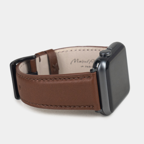 Ремешок для Apple Watch 44/45/46 mm из кожи теленка, коричневого цвета
