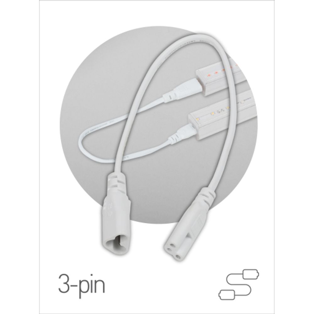 Кабель соединительный для линейного светильника ЭРА C5-С6-0,5 3-pin 0,5 м коннекторы IEC C5-IEC C6 | Аксессуары для фито светильников