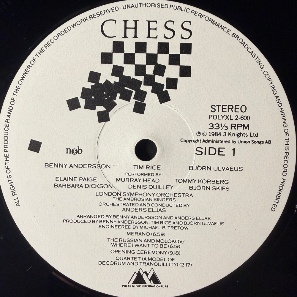 Мюзикл Шахматы 2LP (Скандинавия 1984г.)