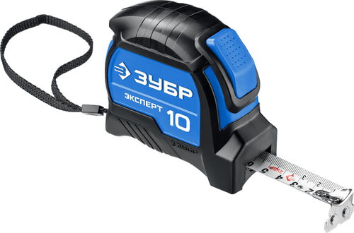 Профессиональная рулетка ЗУБР 10м х 25мм с нейлоновым покрытием Эксперт
