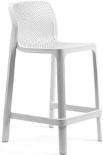 Стул пластиковый полубарный Nardi Net Stool Mini, белый
