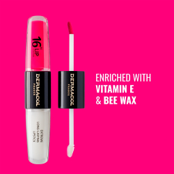 Dermacol 16H Lip Colour - Стойкая помада и блеск для губ, 2× 4 ml