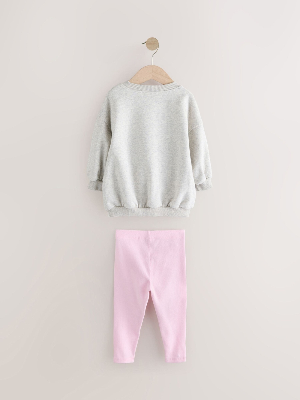 Толстовка и легинсы в комплекте для девочки Next E54-937, Розовый, Серый