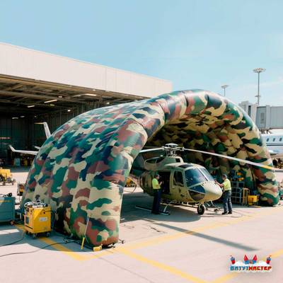 Пневмокаркасный ангар «Горизонт 2» авиационный 50×35×25 м — из ПВХ для самолетов