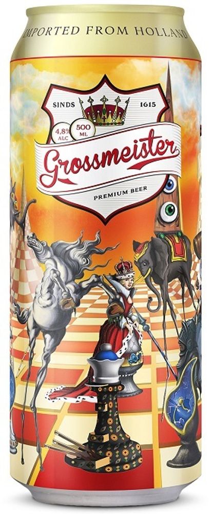 Пиво Гроссмейстер / Grossmeister 0.5 - банка