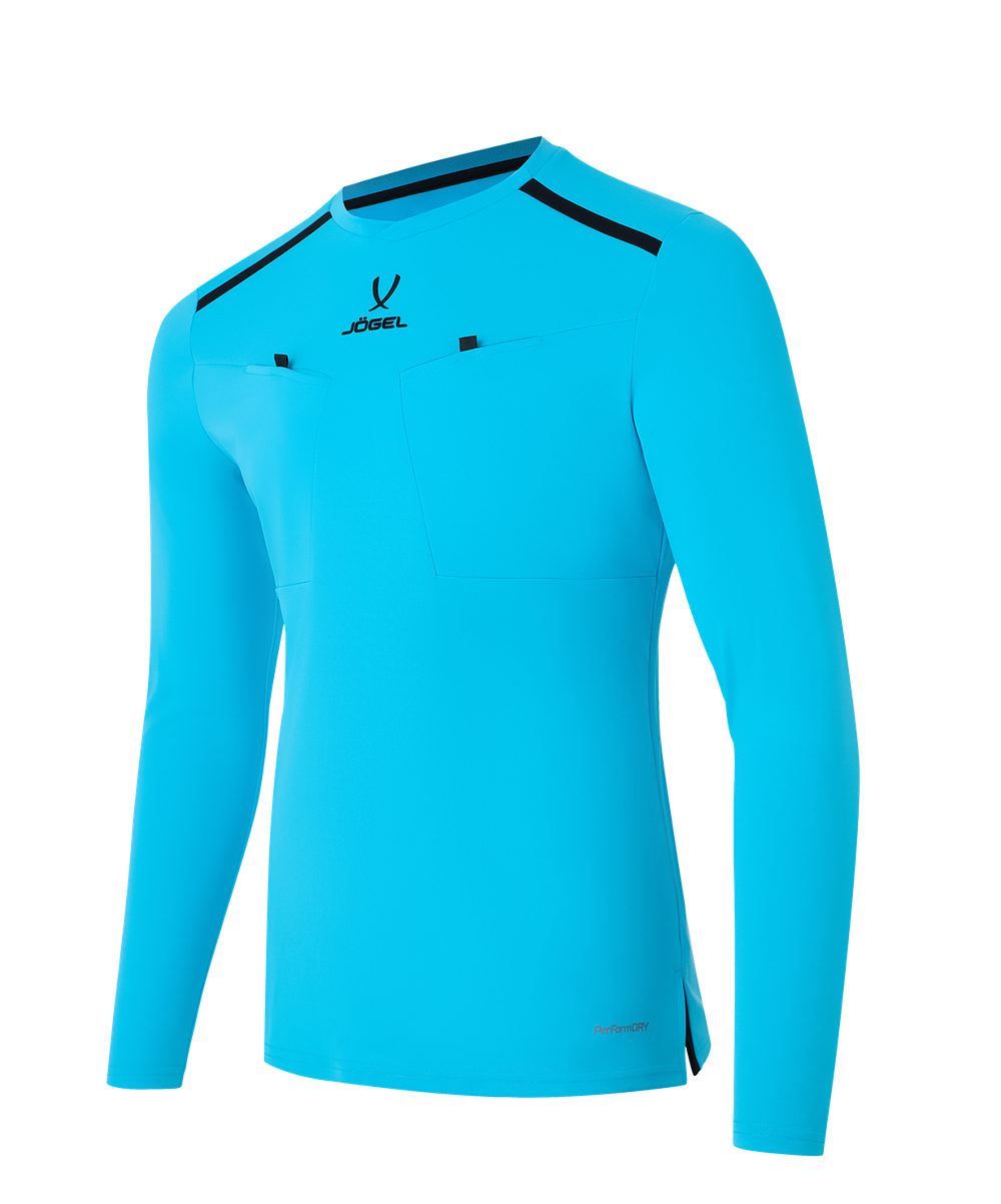 Футболка судейская с длинным рукавом DIVISION PerFormDRY Referee LS Tee, голубой
