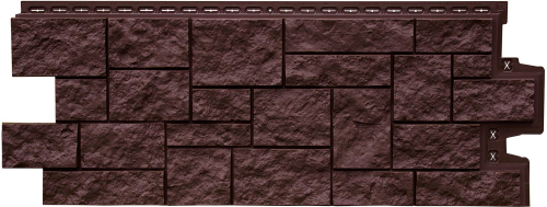 Фасадная панель Grand Line Дикий камень Classic шоколадный