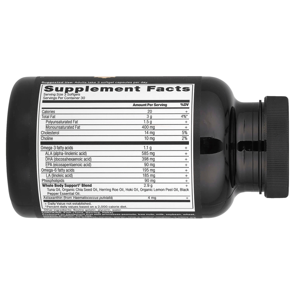 Ancient Nutrition, омега, для всего организма, 90 капсул