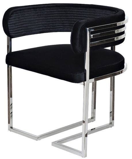 GY-8504STUL-CHERN Стул велюр черный/хром 60*55*73см