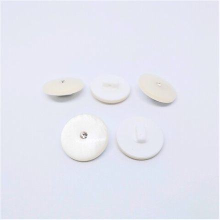 Пуговицы №558, на ножке со стразом, 22мм, цв.белый (CB s-101)