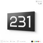 Номер на дверь 231, табличка на дверь для офиса, квартиры, кабинета, аудитории, склада, черная 120х70 мм, Айдентика Технолоджи