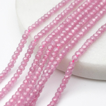 Фианит Рондель бусины (кубический цирконий), цвет розовый, размер около 2*3 мм, цена за нить 38 см