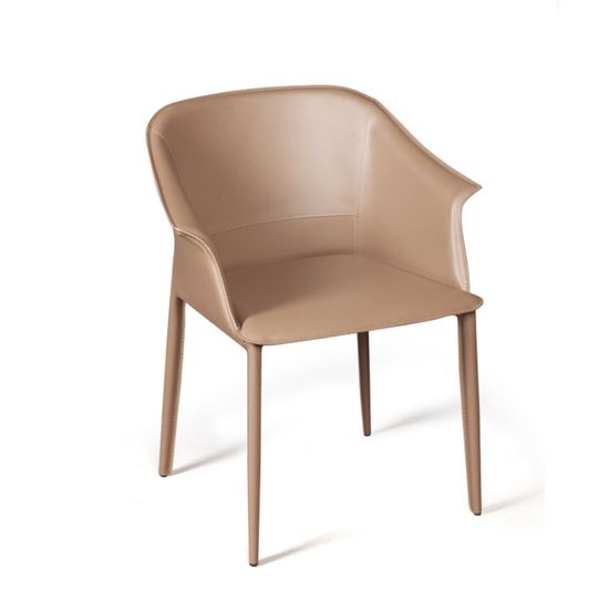 Стул  с подлокотниками GIO, кожа хаки-тауп