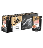 Влажный корм Sheba Pleasure для взрослых кошек, форель и креветки, ломтики в соусе, 24 шт x 85 г