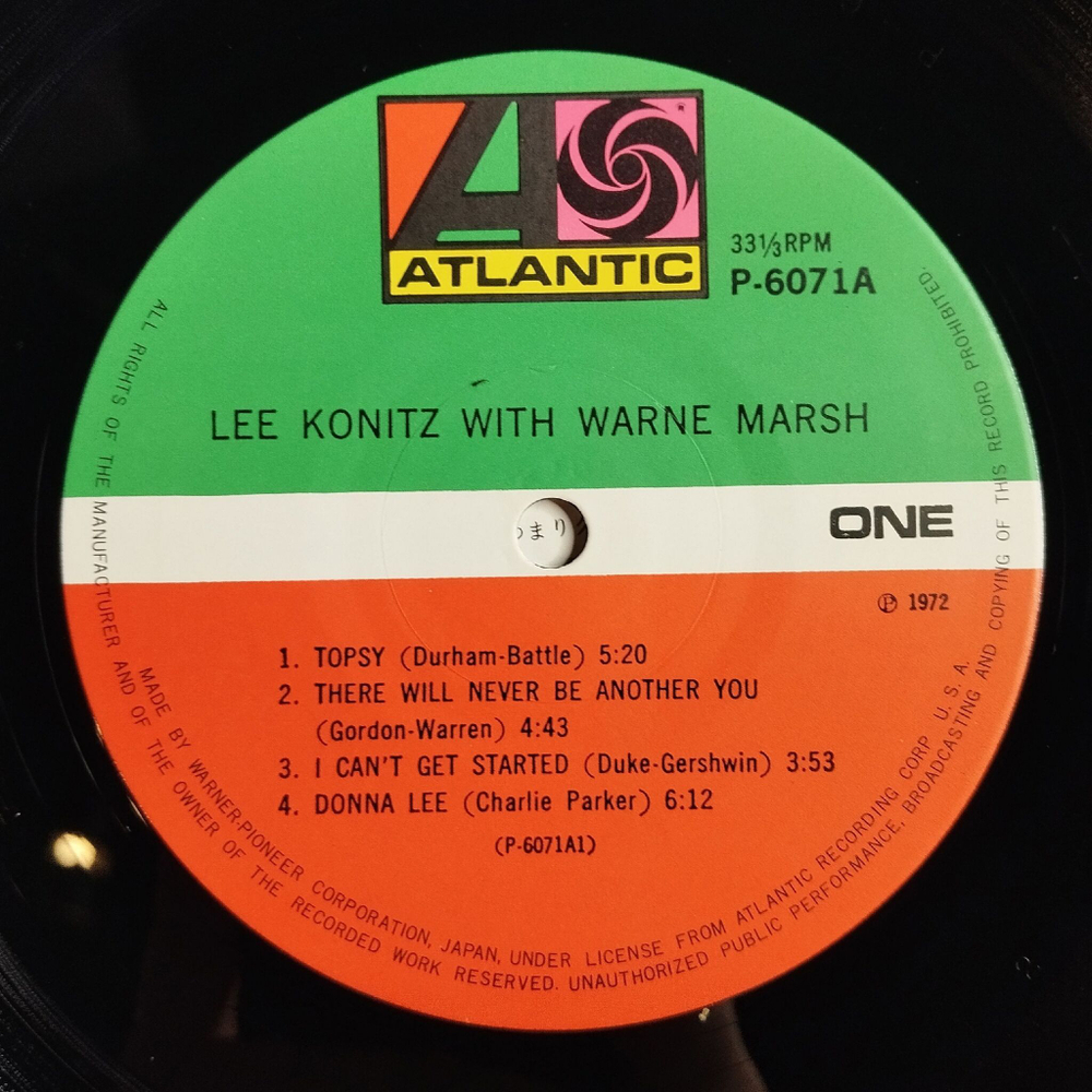 Винтажная виниловая пластинка LP Lee Konitz and Warne Marsh Lee Konitz With Warne Marsh (Japan 1972) (Obi) Topsy