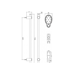 Штанга для душа с мыльницей
