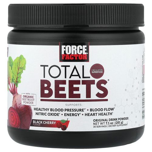 Force Factor, Total Beets®, оригинальный порошок для приготовления напитка, со вкусом черешни, 201 г (7,1 унции)