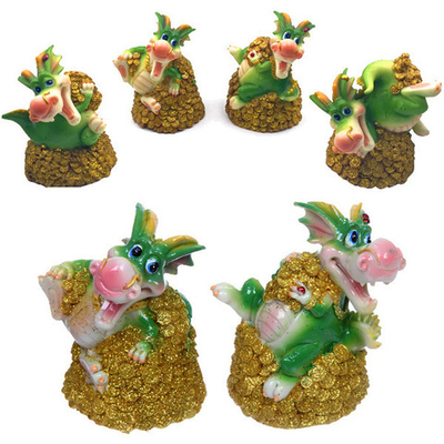 Фигурка «Дракоша на денежной горе» 10*9*7 см, микс