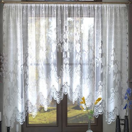 Занавеска "Л. 517", цвет белый, на шторной ленте, Беларусь.