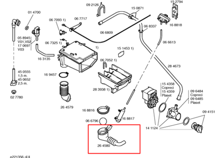 Патрубок для стиральной машины Bosch (Бош)/Siemens (Сименс)- 264580