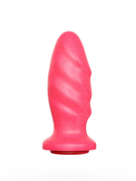 Розовая анальная пробка с рельефом - 12,9 см.