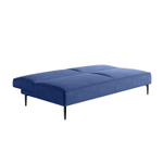 Este диван-кровать трехместный, прямой, без подлокотников, велюр синий Velutto 26