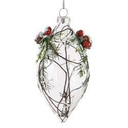 GAEM Украшение новогоднее "Капля" с декором, D 6 см, L6 W6 H12 см