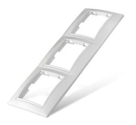 Рамка трехместная горизонтальная "UNIVersal" серия "Севиль" белая (еврослот) (HU2140)