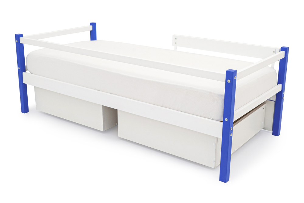 Детская кровать тахта Бельмарко Svogen сине-белый барашки