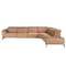 Диван модульный 5-ти местный 6280 с правым шезлонгом из светло-коричневой кожи