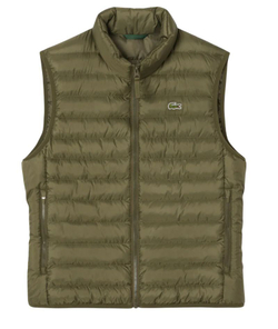 Теннисная жилетка Lacoste Water Repellent Puffed - green khaki