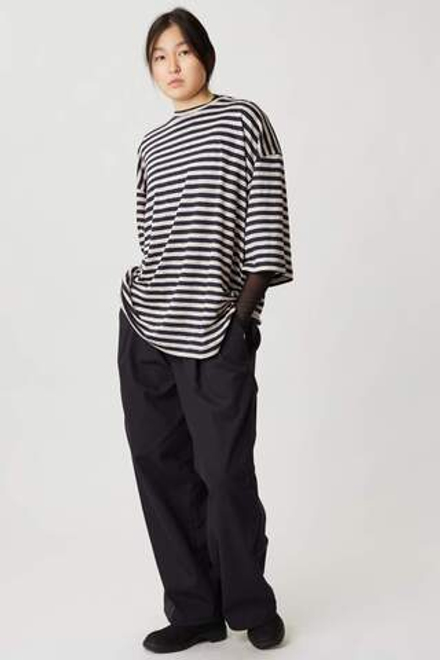 Огромная футболка в полоску "меланж"