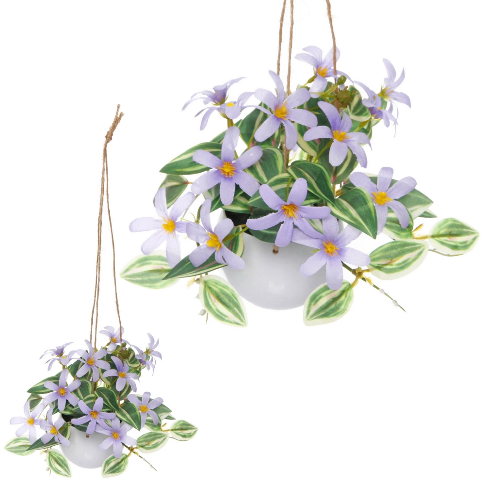 Цветочная композиция «Верона» 16см подвесная в горшке, сиреневые цветы