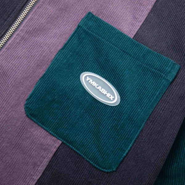 Рубашка Velvet Color block Zip Графитовая/Изумрудная/Пурпурная - фото 5