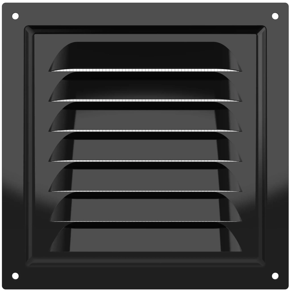 Решетка 150*150 1515МЭ черная вентиляционная с покрытием п.эмалью с сеткой ERA Сталь RAL9005