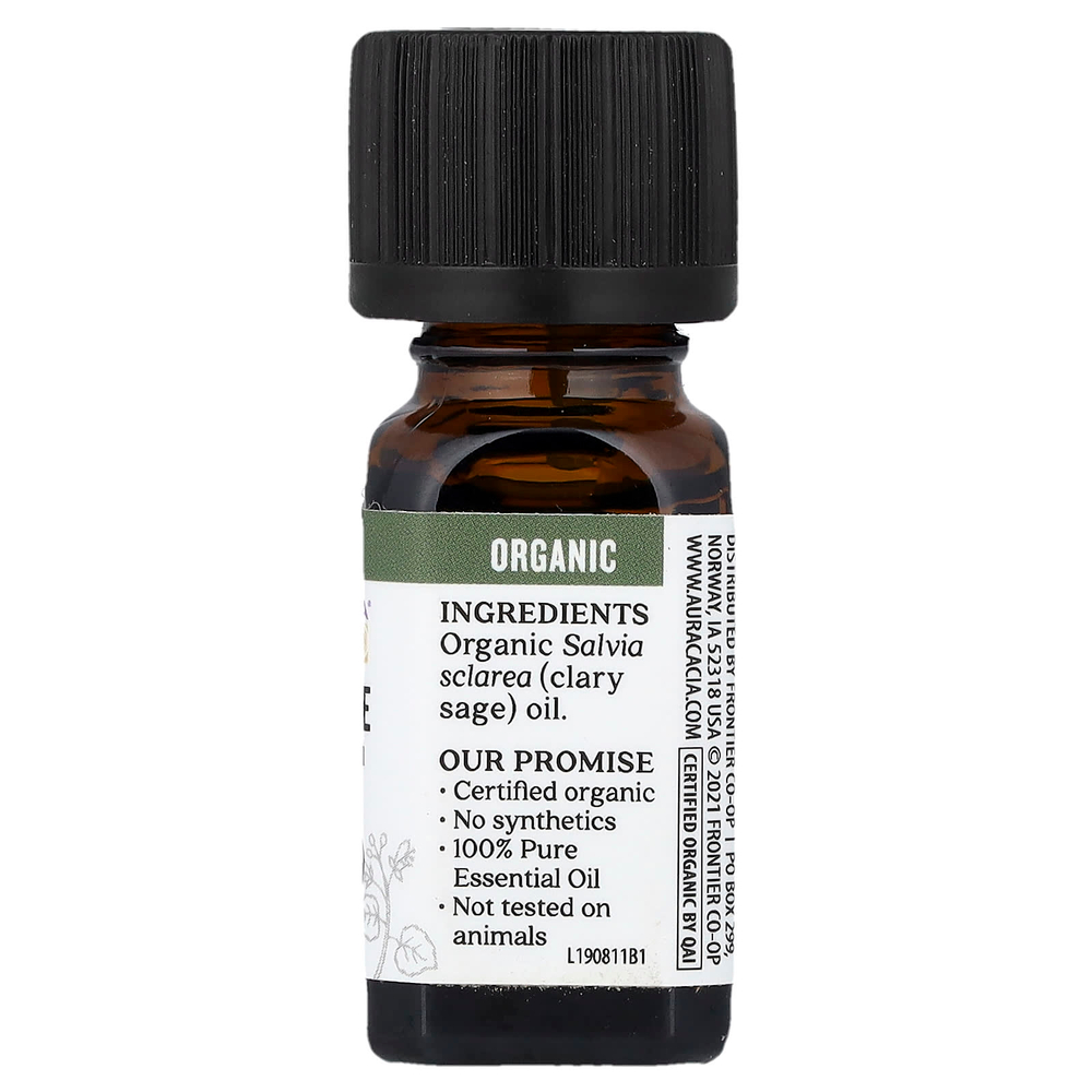 Aura Cacia, чистое эфирное масло, органический мускатный шалфей, 7,4 мл (0,25 жидк. унции)