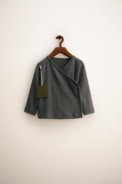 ZARA TIMELESS — ФУТБОЛКА-КИМОНО В ТЕХНИКЕ «ПОИНТЕЛЬ», АНТРАЦИТОВО-СЕРЫЙ